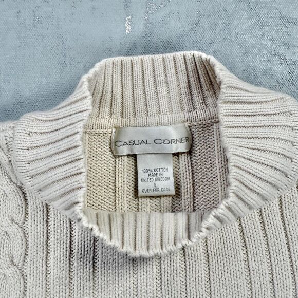 Vintage Casual Corners Cotton Knit Mock Neck Sweater Vest Women's Large - Picture 3 of 4